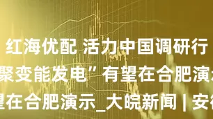 红海优配 活力中国调研行|全球首次“聚变能发电”有望在合肥演示_大皖新闻 | 安徽网