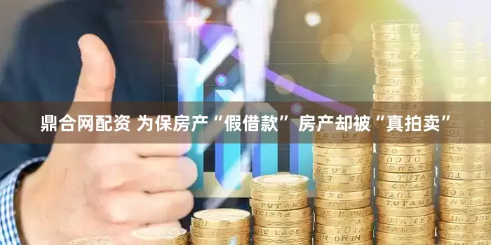 鼎合网配资 为保房产“假借款” 房产却被“真拍卖”