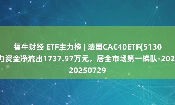福牛财经 ETF主力榜 | 法国CAC40ETF(513080)主力资金净流出1737.97万元，居全市场第一梯队-20250729